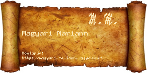 Magyari Mariann névjegykártya