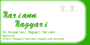 mariann magyari business card